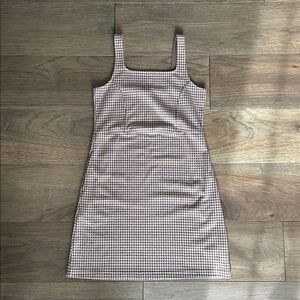 Abercrombie Kids Brown and Maroon Houndstooth Jumper, Knit Mini Dress